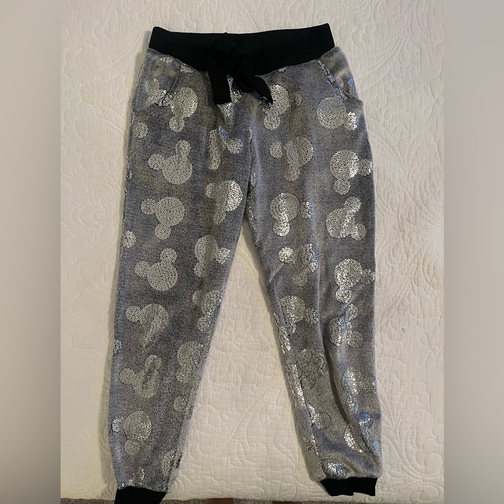 Gray Disney Sequin Joggers- Small
